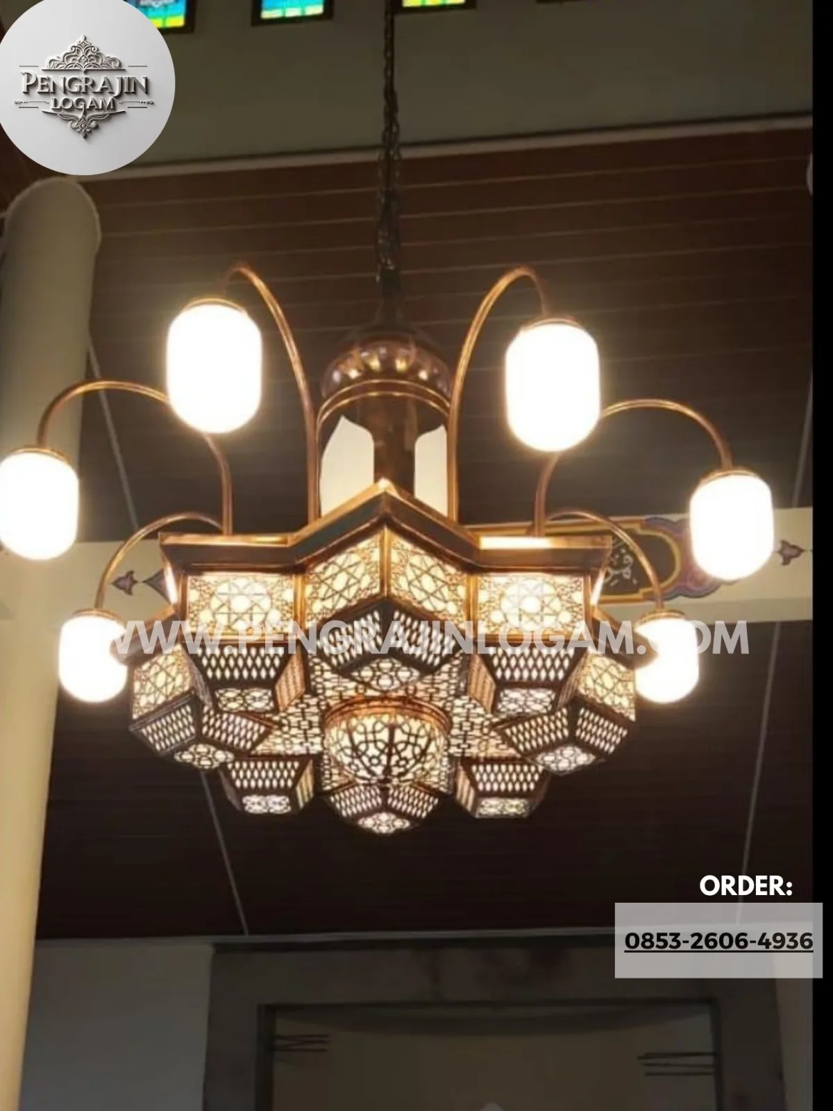 Lampu marokoan tembaga kuningan