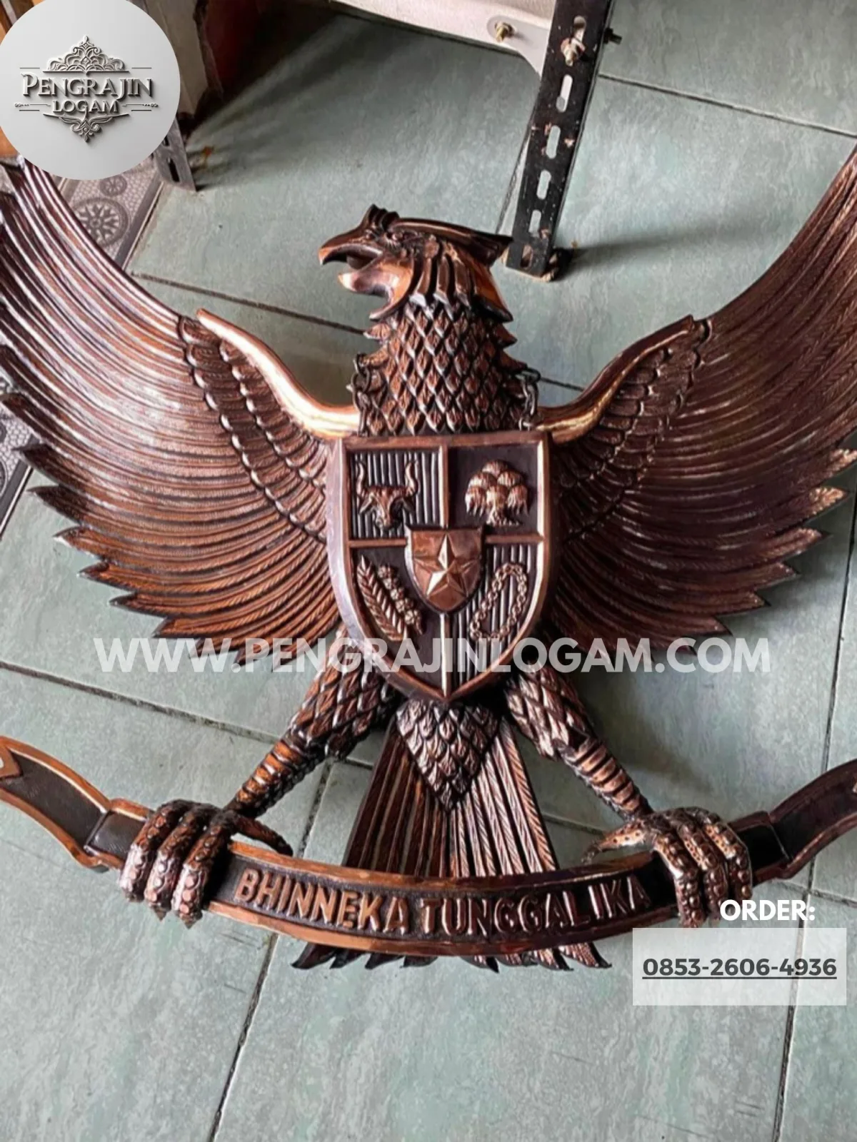 Logo garuda tembaga kuningan