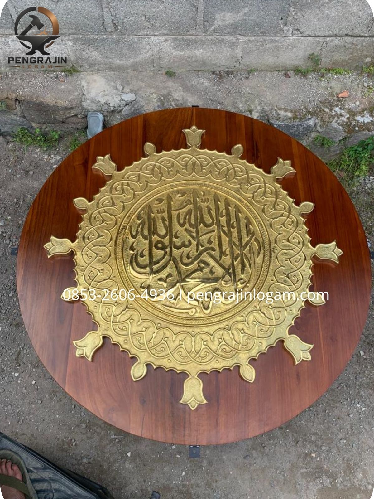 Custom Kaligrafi Kuningan Kombinasi Kayu Custom Kaligrafi Kuningan Kombinasi Kayu