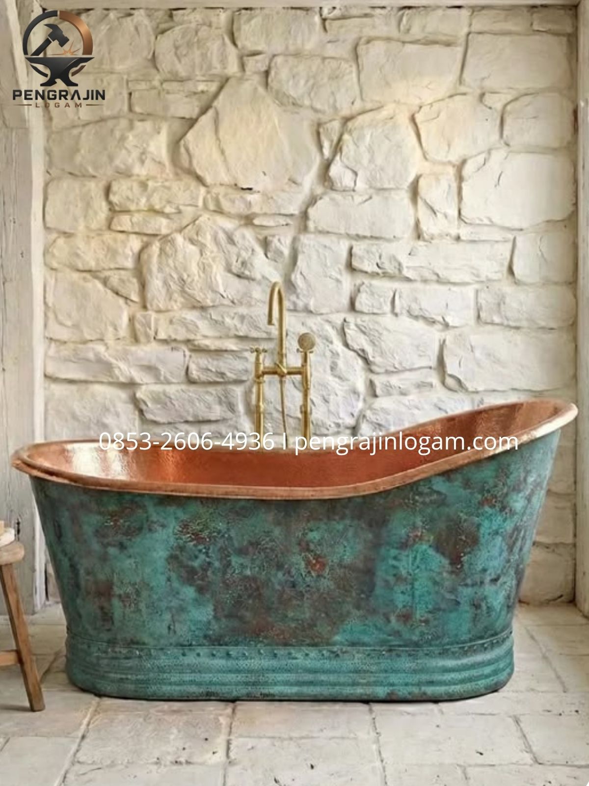 Bathtub Tembaga Antik elegan Bathtub Tembaga Antik elegan