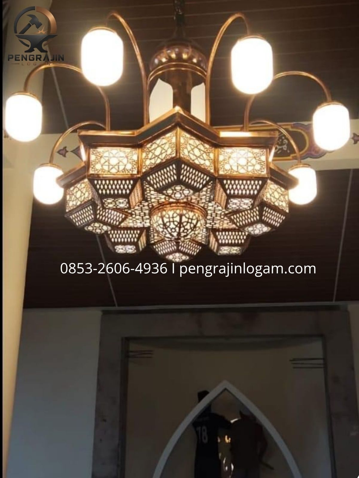 Lampu nabawi kuningan Masjid